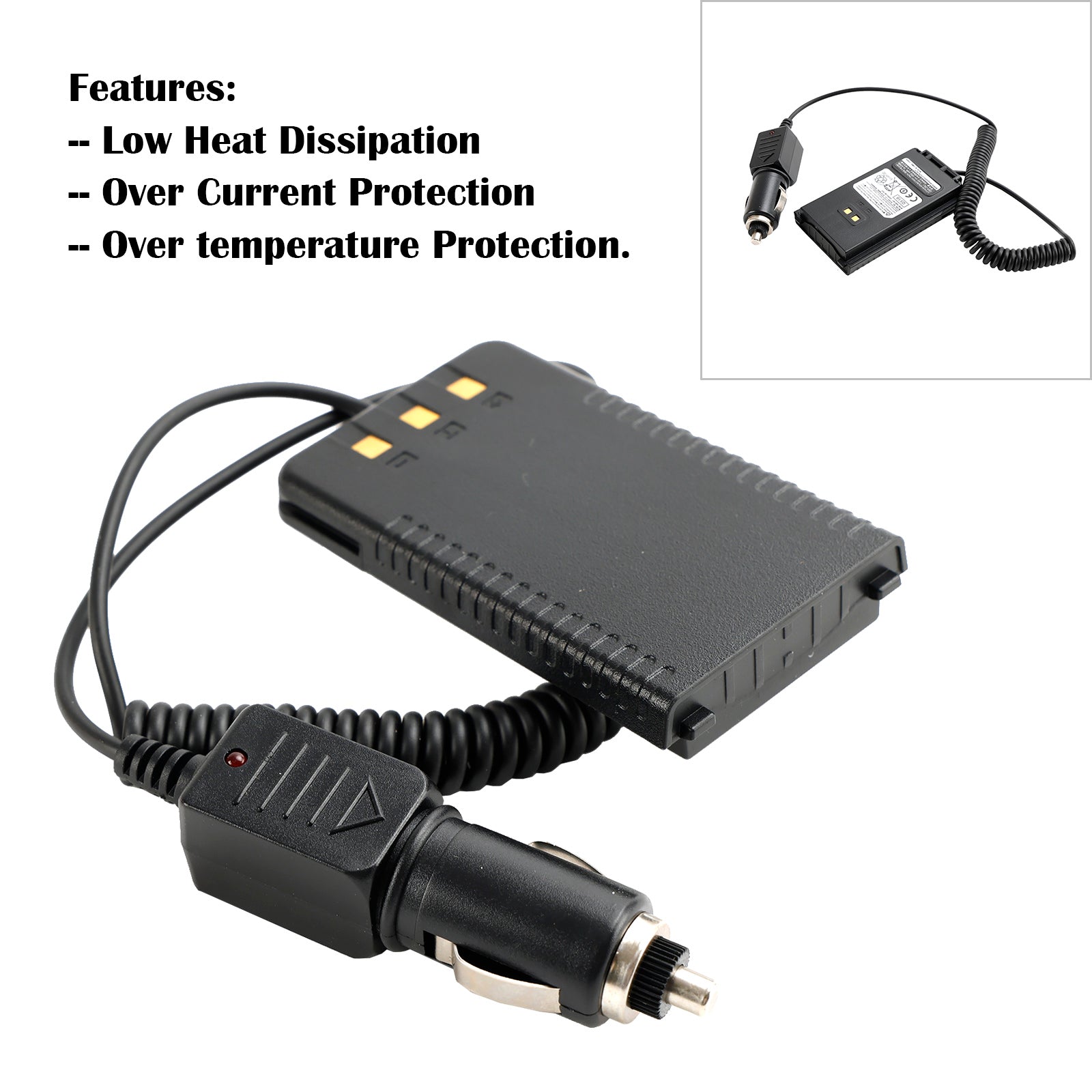 12-24V Car Charger Battery SBR-26Li Eliminator Adapter For FT25R FT65R Radio