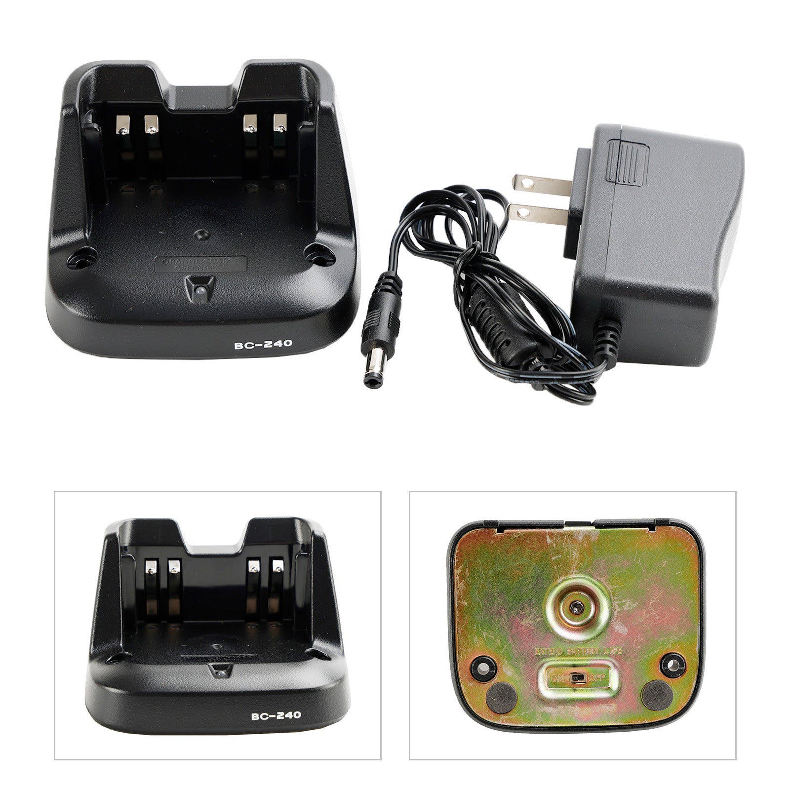 BC-240 Charger BP-298 Battery Fast Rapid Dock Charger for ICOM V86 U86 US Plug