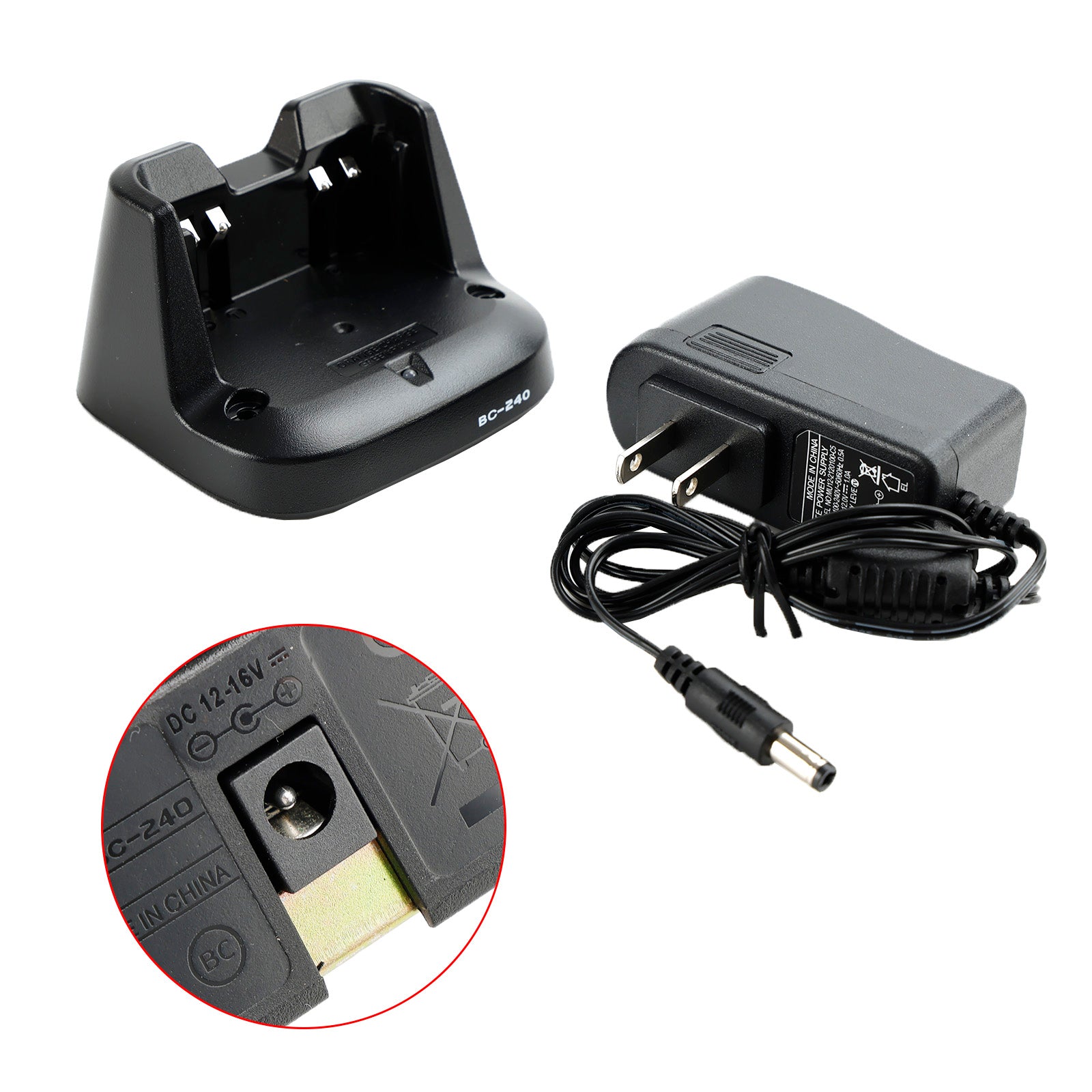 BC-240 Charger BP-298 Battery Fast Rapid Dock Charger for ICOM V86 U86 US Plug
