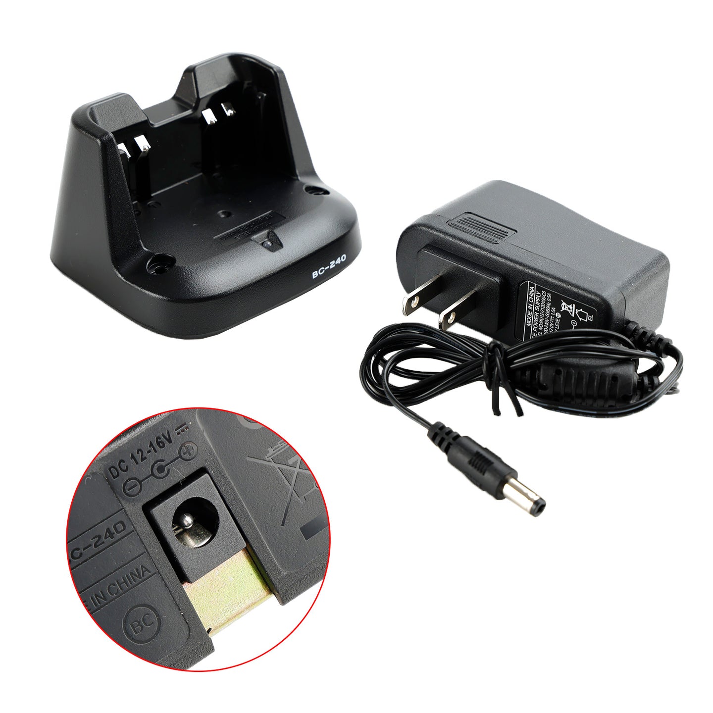 BC-240 Charger BP-298 Battery Fast Rapid Dock Charger for ICOM V86 U86 US Plug