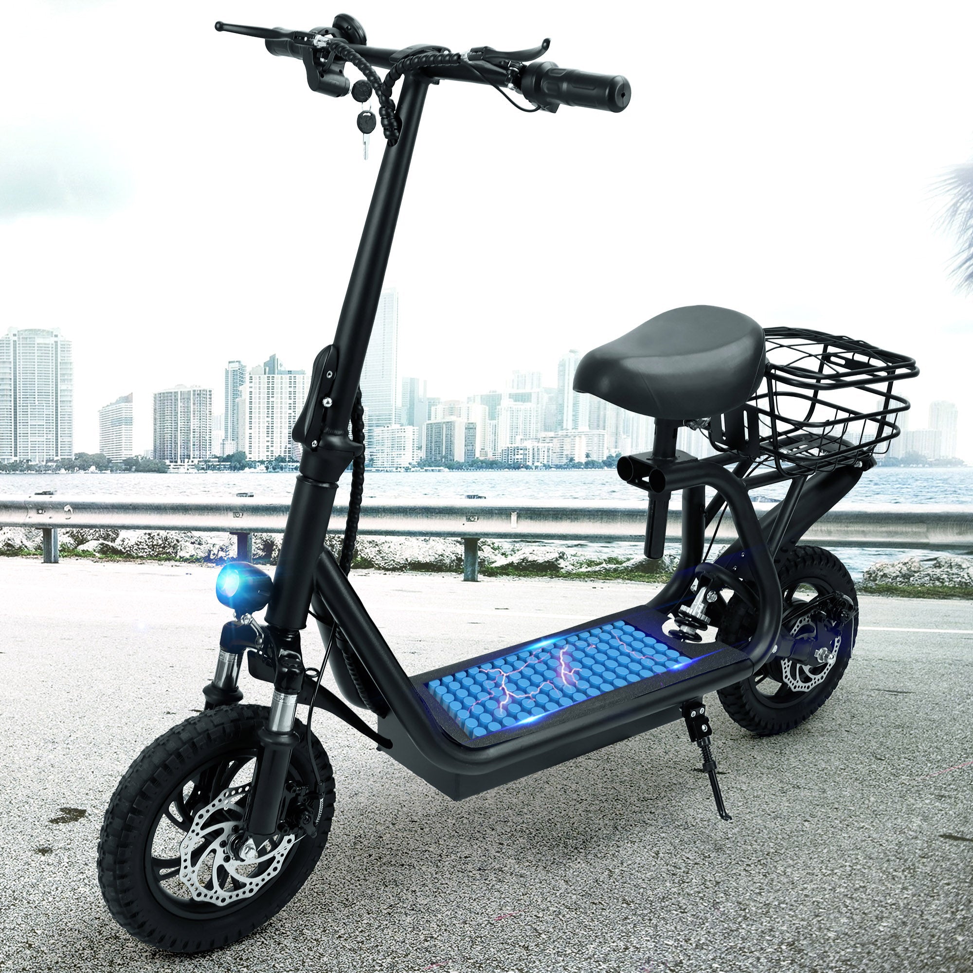500W Adult Shock Absorption Electric Scooter with Seat 12inches (Copy)
