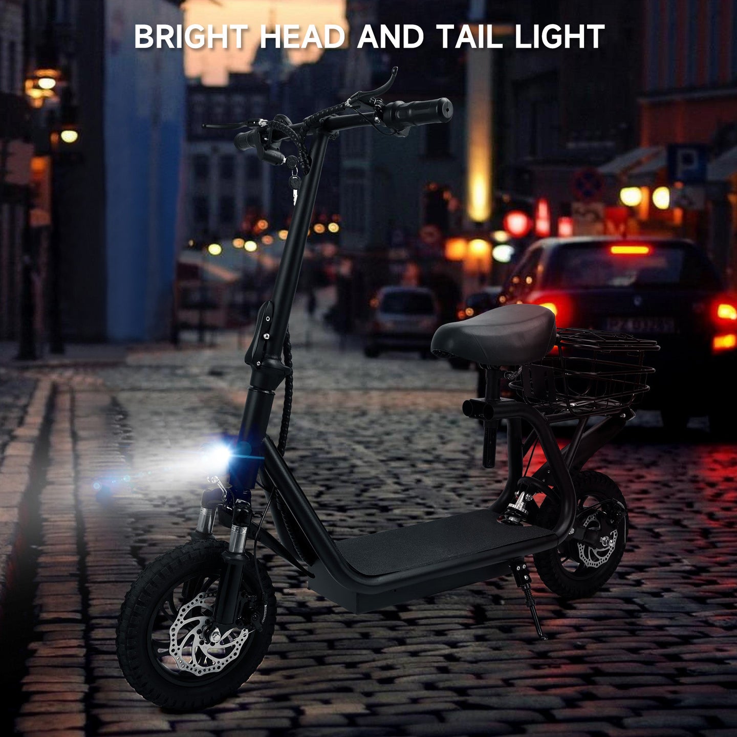 500W Adult Shock Absorption Electric Scooter with Seat 12inches (Copy)
