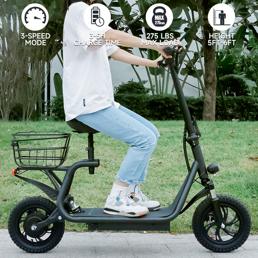 500W Adult Shock Absorption Electric Scooter with Seat 12inches (Copy)