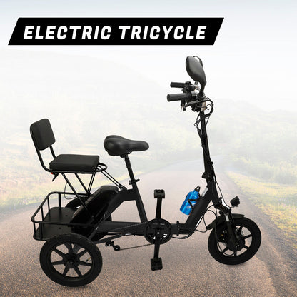 3 Wheel Electric Bike for Adults Three Wheel E-Trike Folding Tricycle