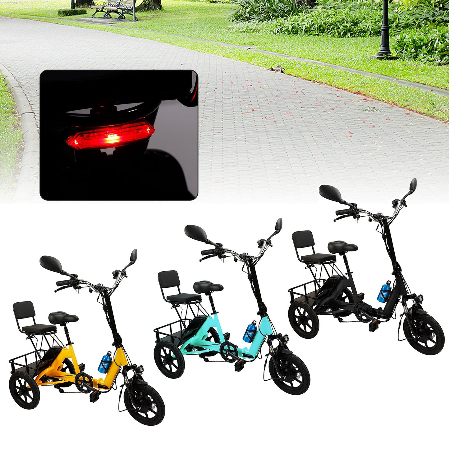 Three Wheel E-Trike for Adults 3 Wheel Electric Folding Tricycle