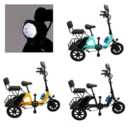 3 Wheel Electric Bike for Adults Three Wheel E-Trike Folding Tricycle