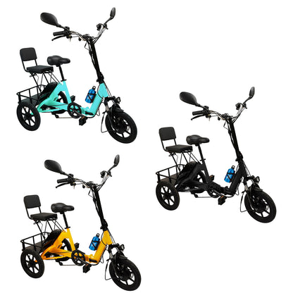 3 Wheel Electric Bike for Adults Three Wheel E-Trike Folding Tricycle