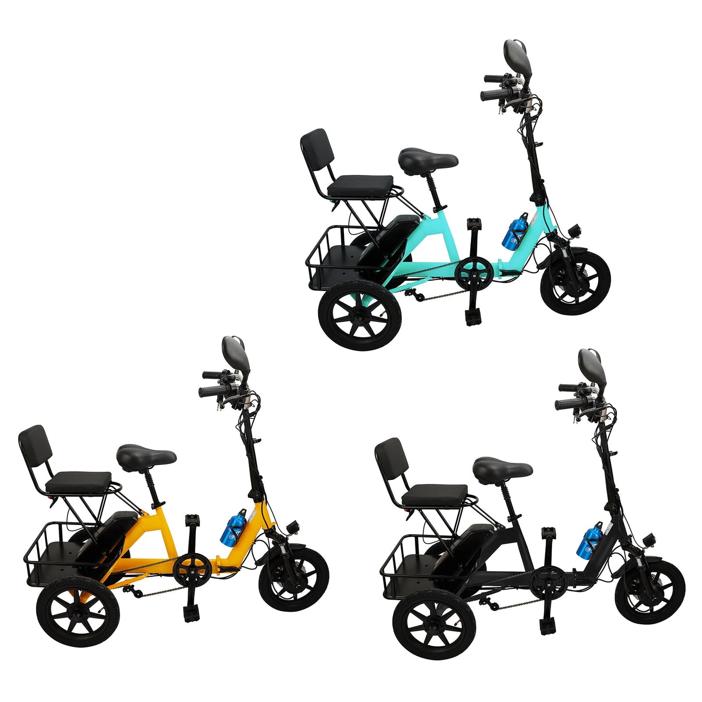 3 Wheel Electric Bike for Adults Three Wheel E-Trike Folding Tricycle