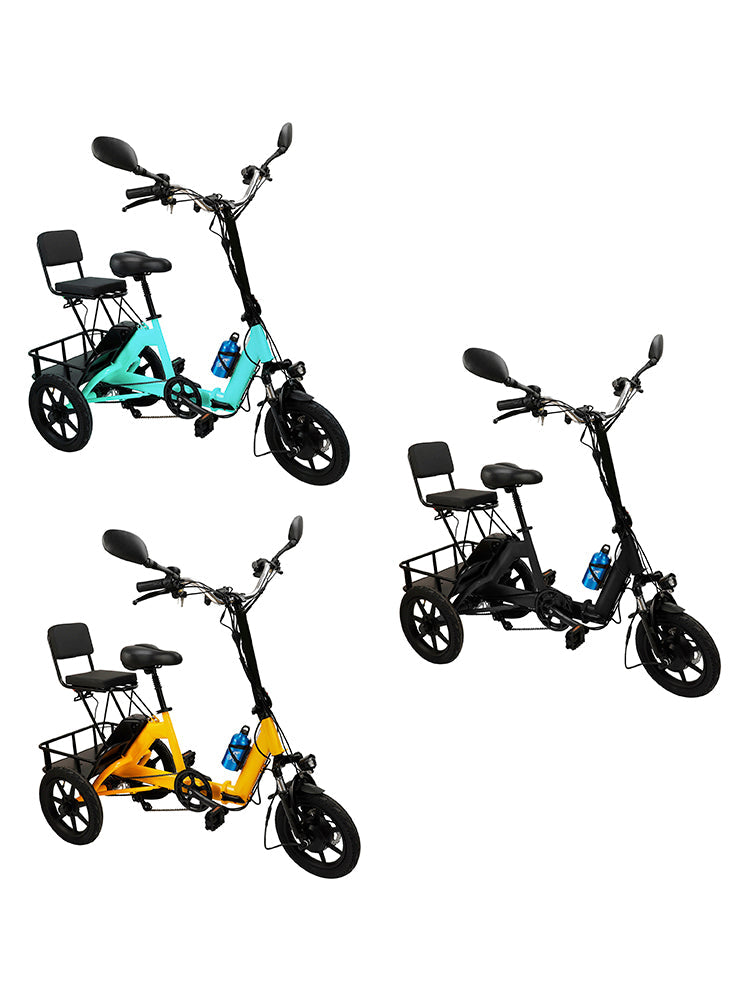 3 Wheel Electric Bike for Adults Three Wheel E-Trike Folding Tricycle