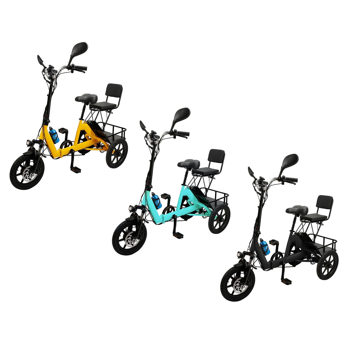 3 Wheel Electric Bike for Adults Three Wheel E-Trike Folding Tricycle