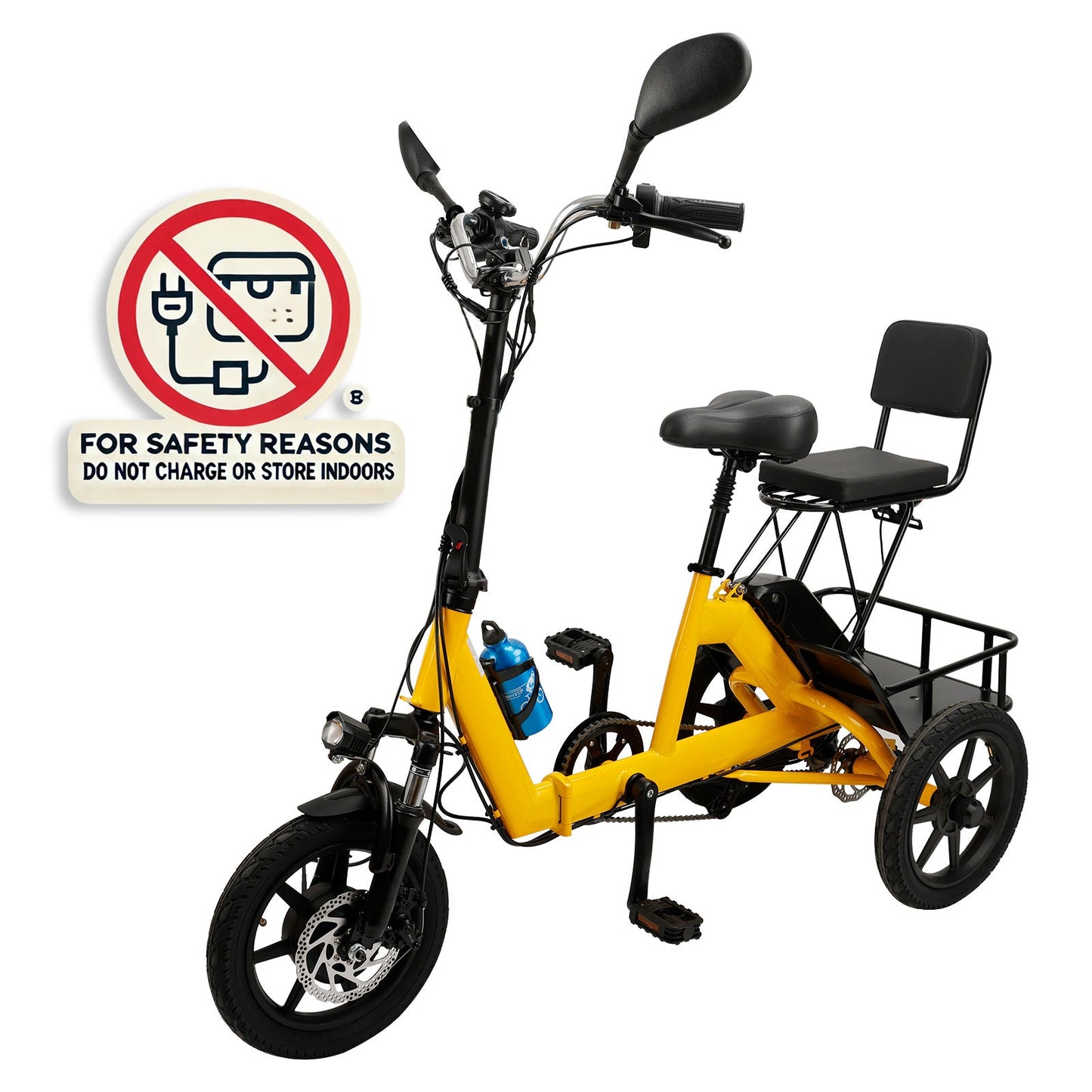 48V 350W Three Wheel Electric Folding Trike Adult E-Tricycle