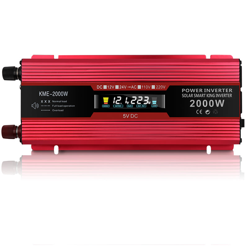 Car Power Converter Inverter DC 12V To AC 220V LCD 2000W Charger Transformer