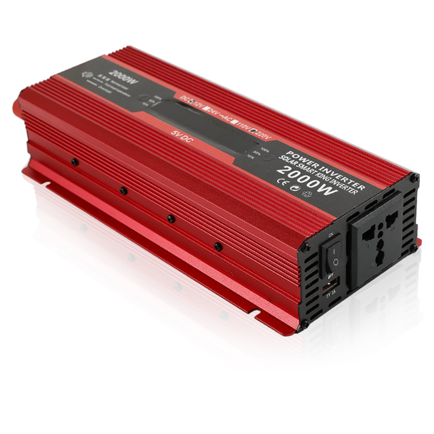 Car Power Converter Inverter DC 12V To AC 220V LCD 2000W Charger Transformer