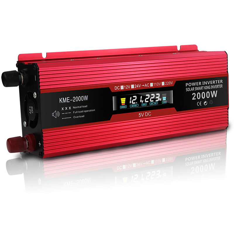 Car Power Converter Inverter DC 12V To AC 220V LCD 2000W Charger Transformer