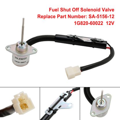 Shutoff Solenoid 1G820-60022 1G820-60012 SA-5156-12 For Kubota D782 Engine 12V