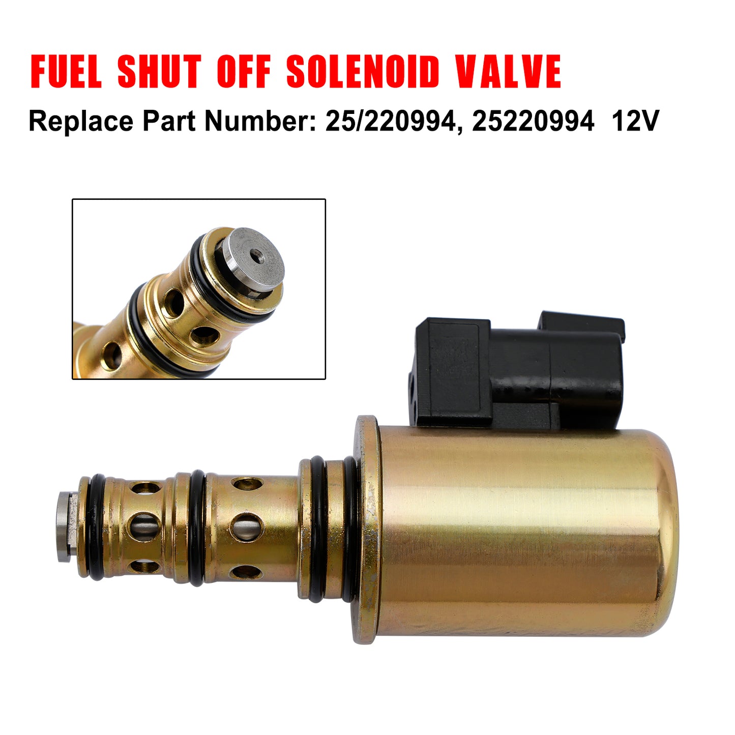 25/220994 25220994 12V Solenoid Valve Assembly For JCB Backhoe Parts 3CX 4CX