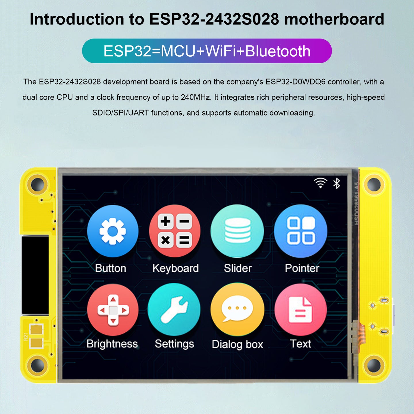 ESP32 Development Board WiFi Bluetooth 2.8inch 240*320 Display Touch Screen LVGL