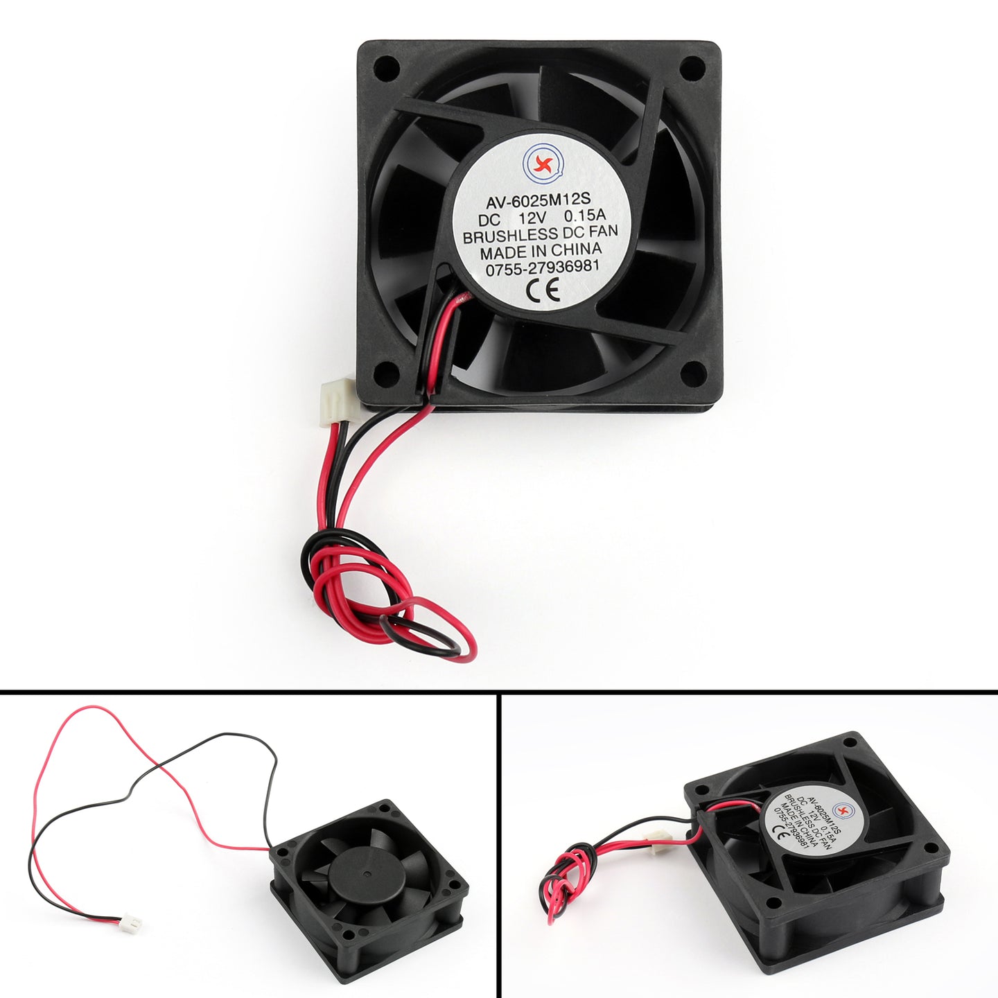 4Pcs DC Brushless Cooling Fan 12V 0.15A 6025s 60x60x25mm 2 Pin CUP Computer Fan