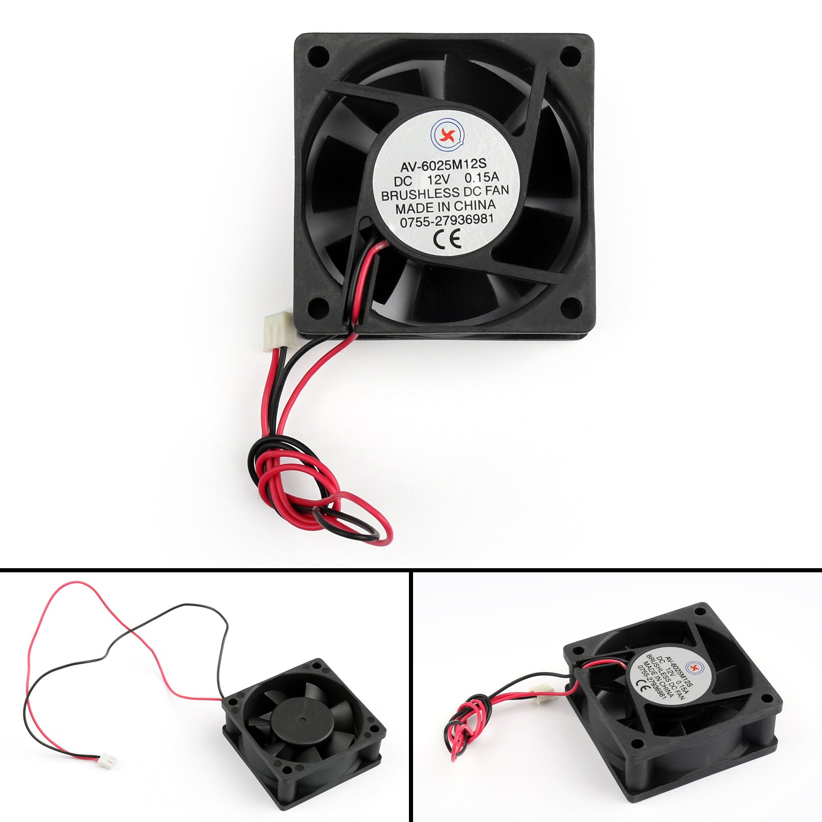 4Pcs DC Brushless Cooling Fan 12V 0.15A 6025s 60x60x25mm 2 Pin CUP Computer Fan