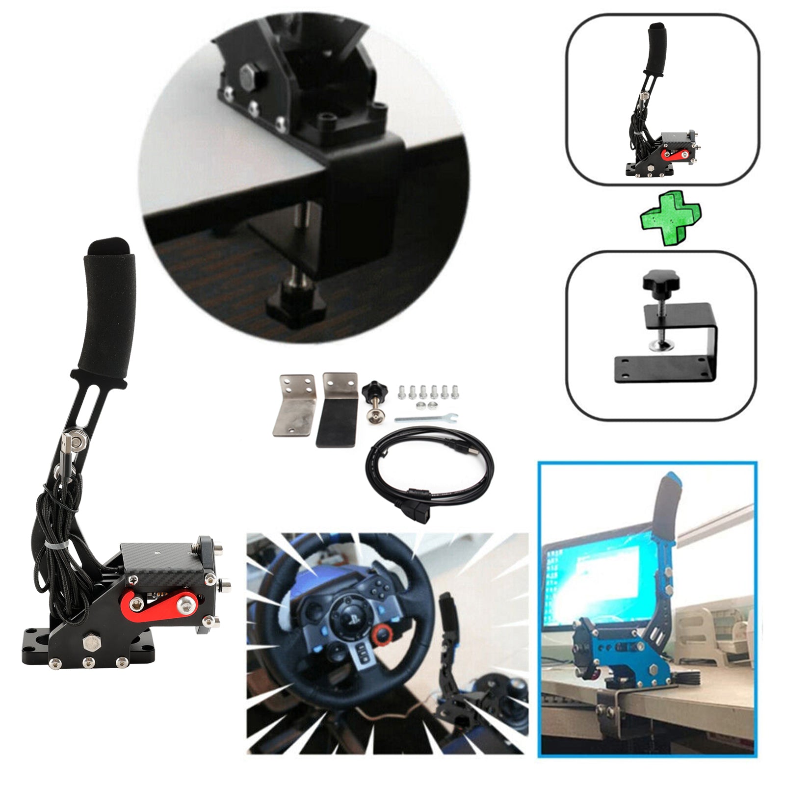 USB3.0 14Bit PC Handbrake Racing Games Linear Handbrake for G27 G29 J3E5 Black