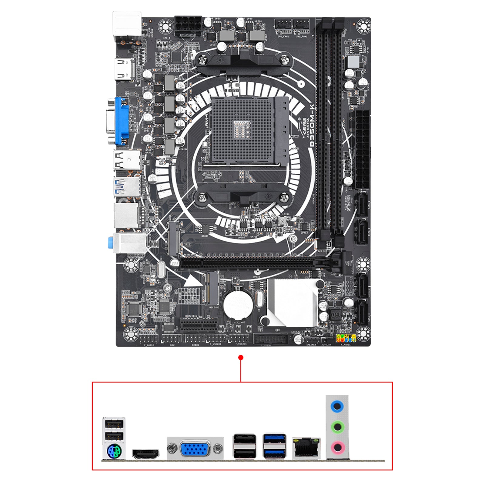 B350M-K Computer Motherboard AMD Socket AM4 CPU WIFI NVME Gigabit Network Card