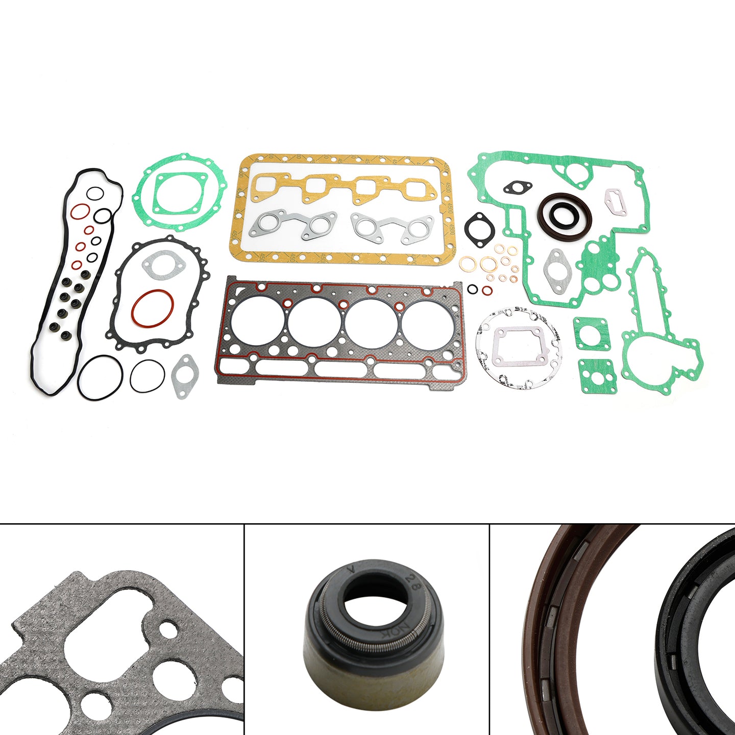 Complete Cylinder Head Gasket Kit for Kubota V2403 Engine, Fits Bobcat Skid Steer Loaders