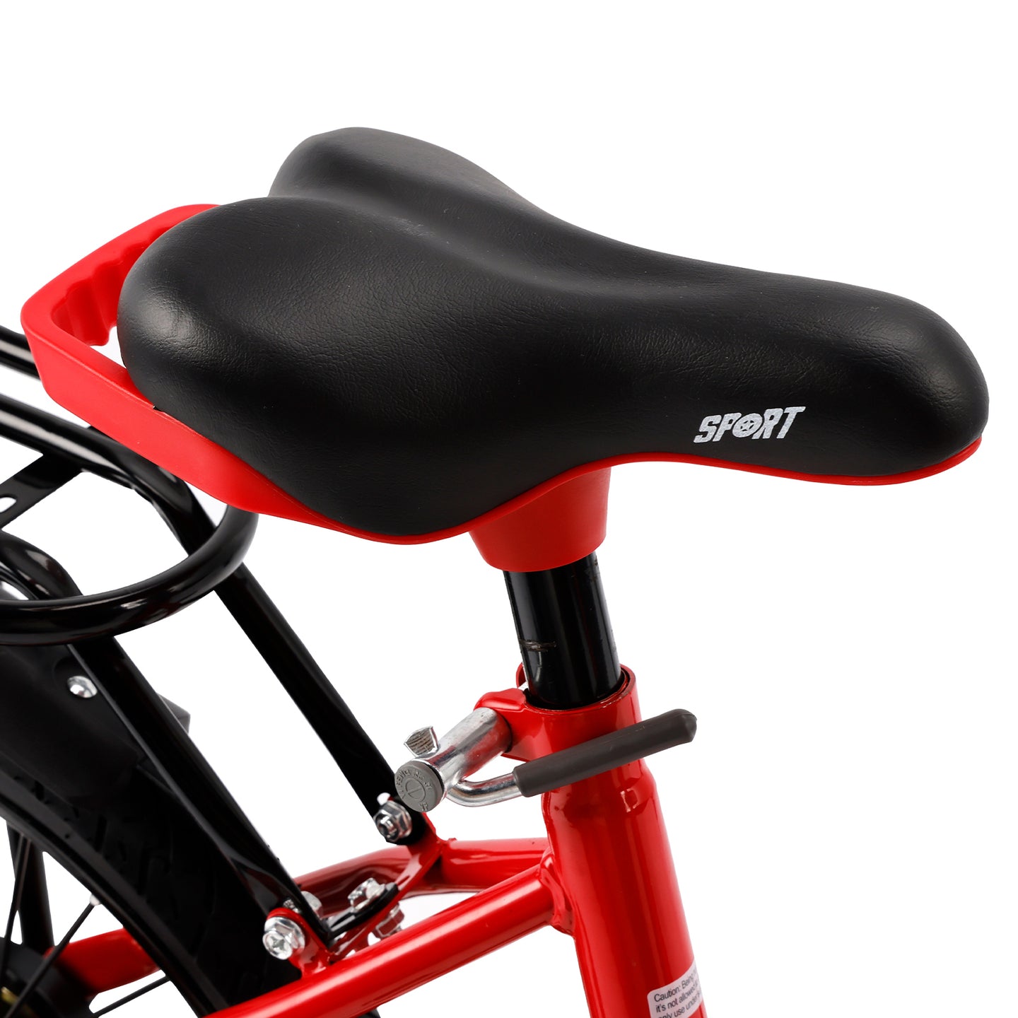 16" Kids Bike for Boys and Girls with auxiliary wheels & Rack Red