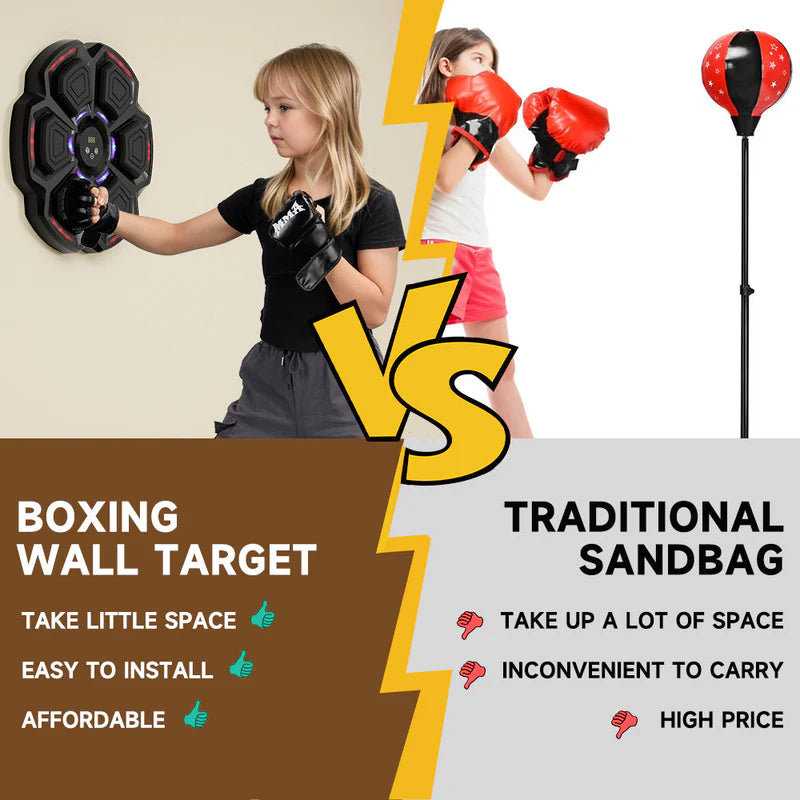 Bluetooth Smart Music Boxing Machine – Wall-Mounted Reflex & Fitness Trainer for Home, Office & Gym