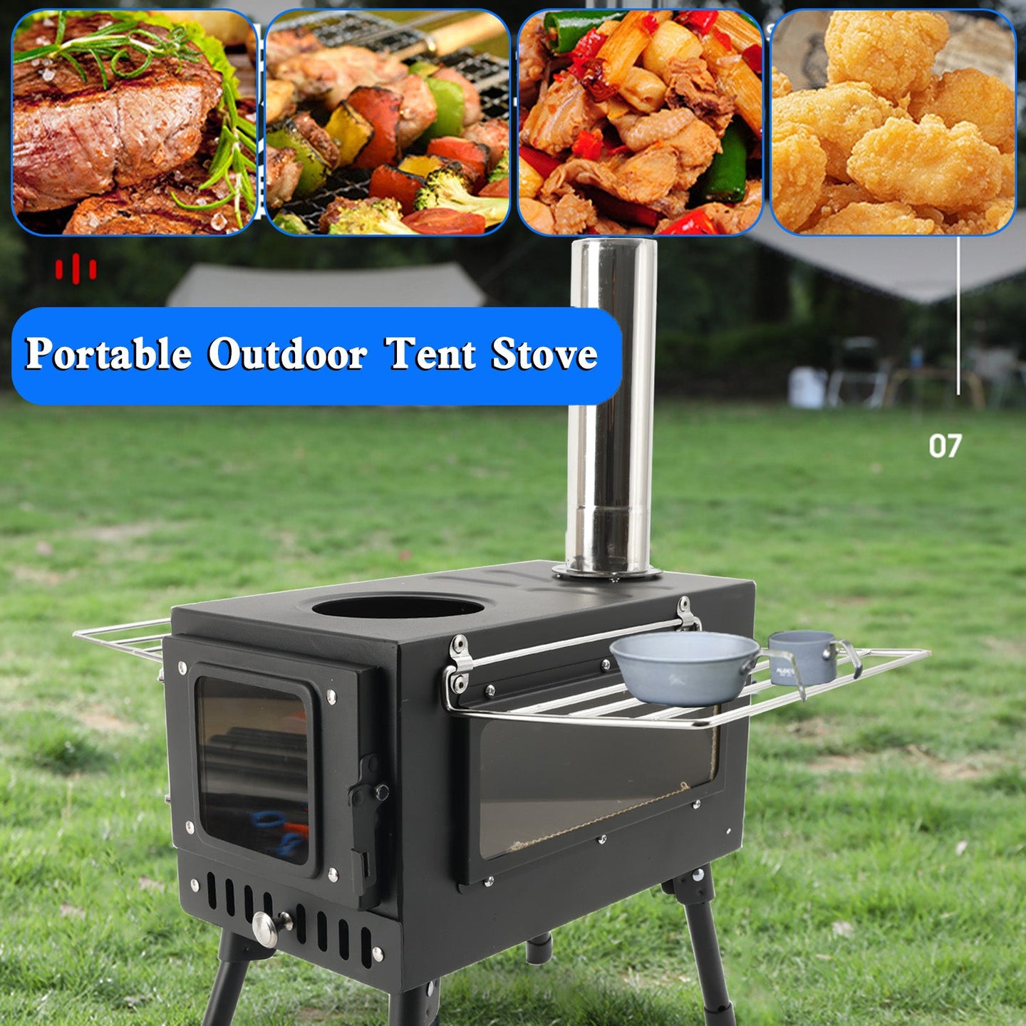 Portable 304 Stainless Steel Camping Stove with Chimney Pipe (Copy)