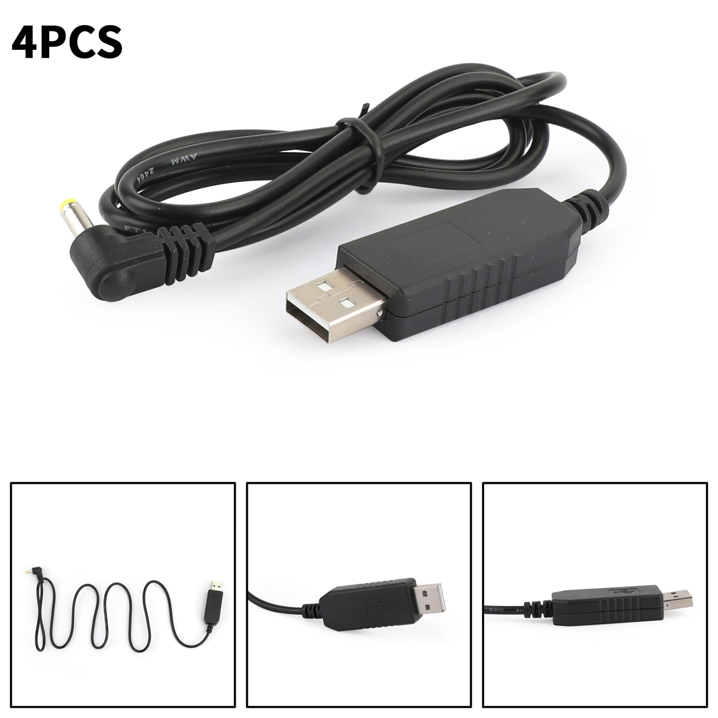4PCS Walkie-talkie USB Charger Cable Fit for BaoFeng UV5RE UV-5R