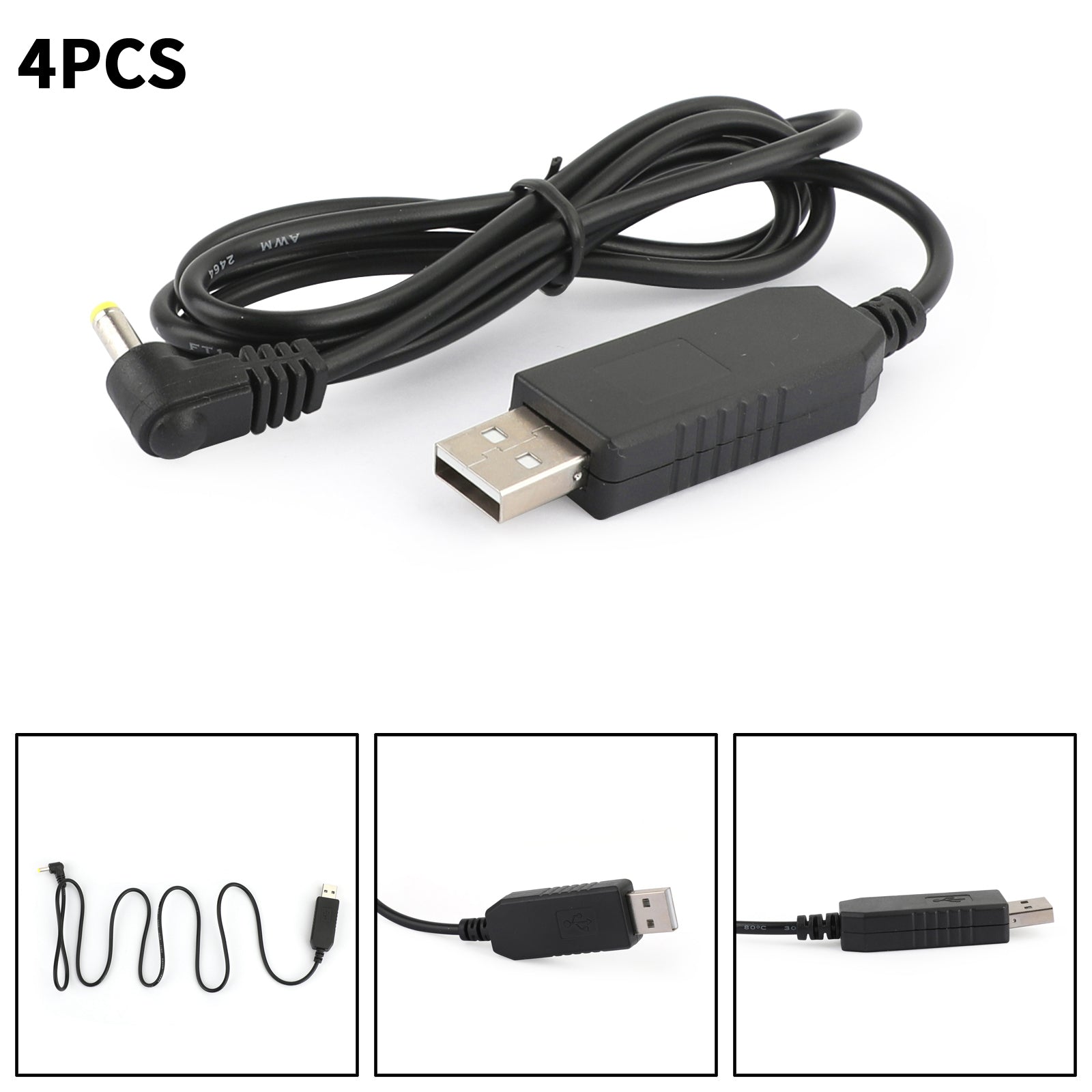 4PCS Walkie-talkie USB Charger Cable Fit for BaoFeng UV5RE UV-5R