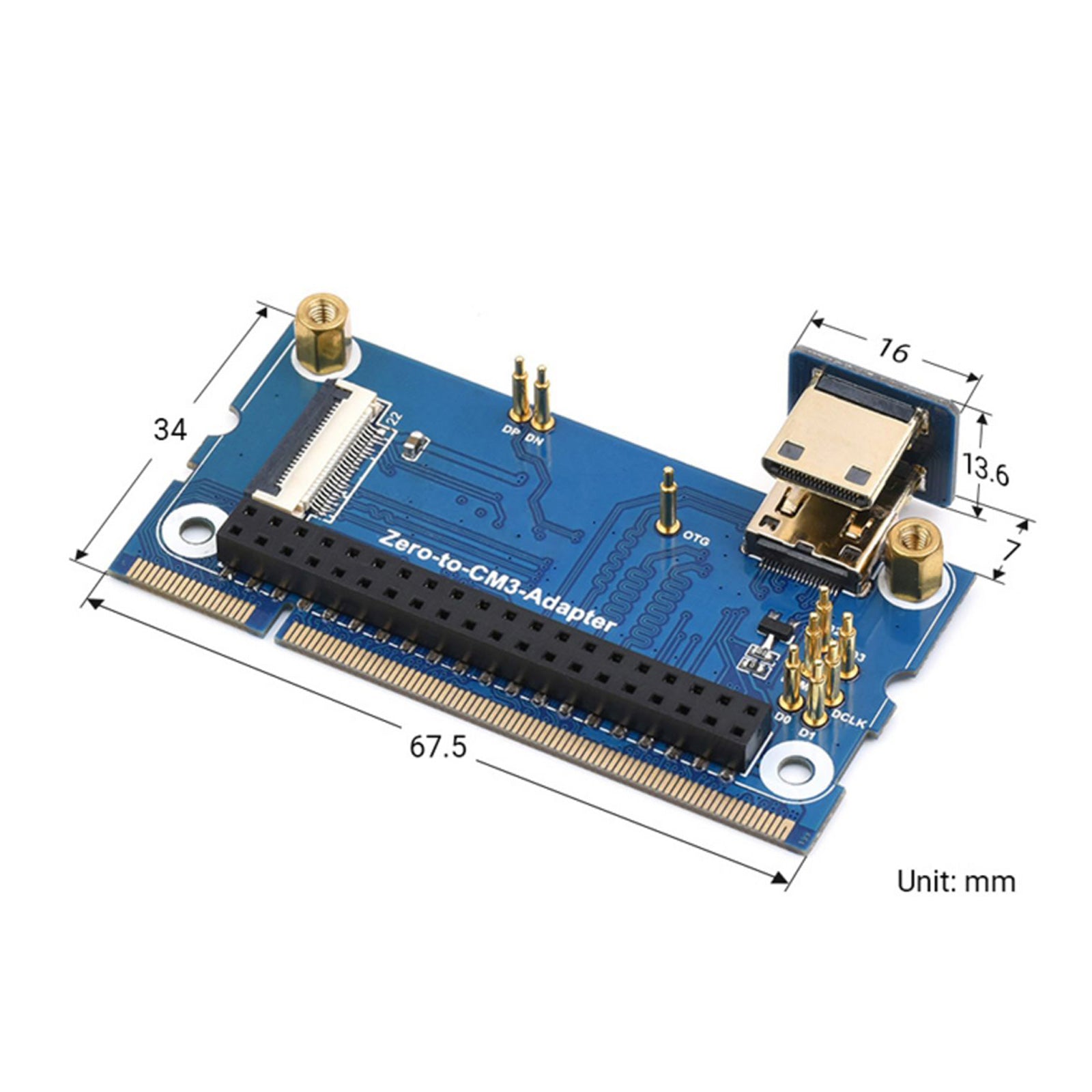 Raspberry Pi Zero 2W to CM3 Expansion Board CM3 Core Board Replacement Board