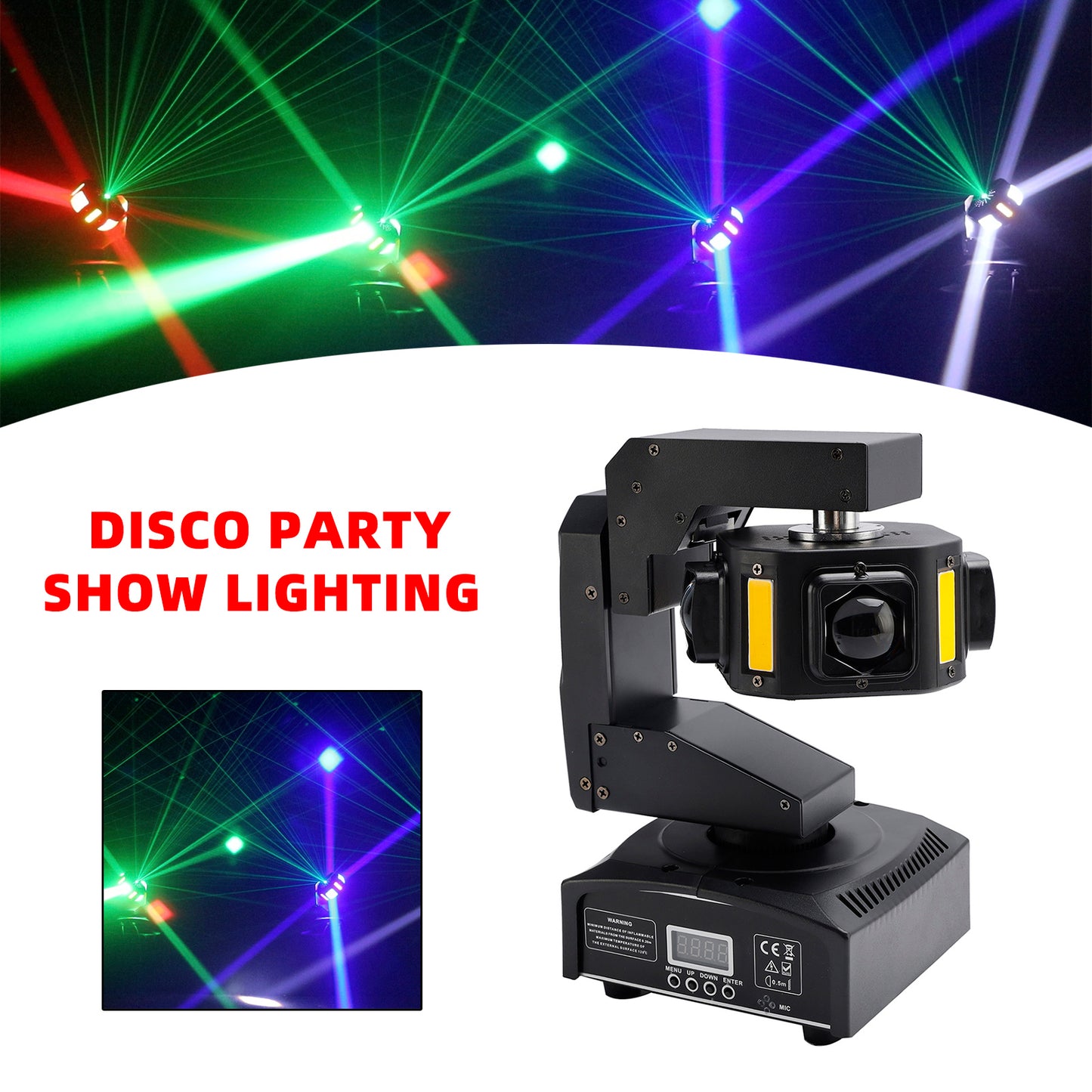 6 LED Moving Head Light – 3-Axis Beam DMX Stage Spot for DJ, Disco, Party & Show Lighting