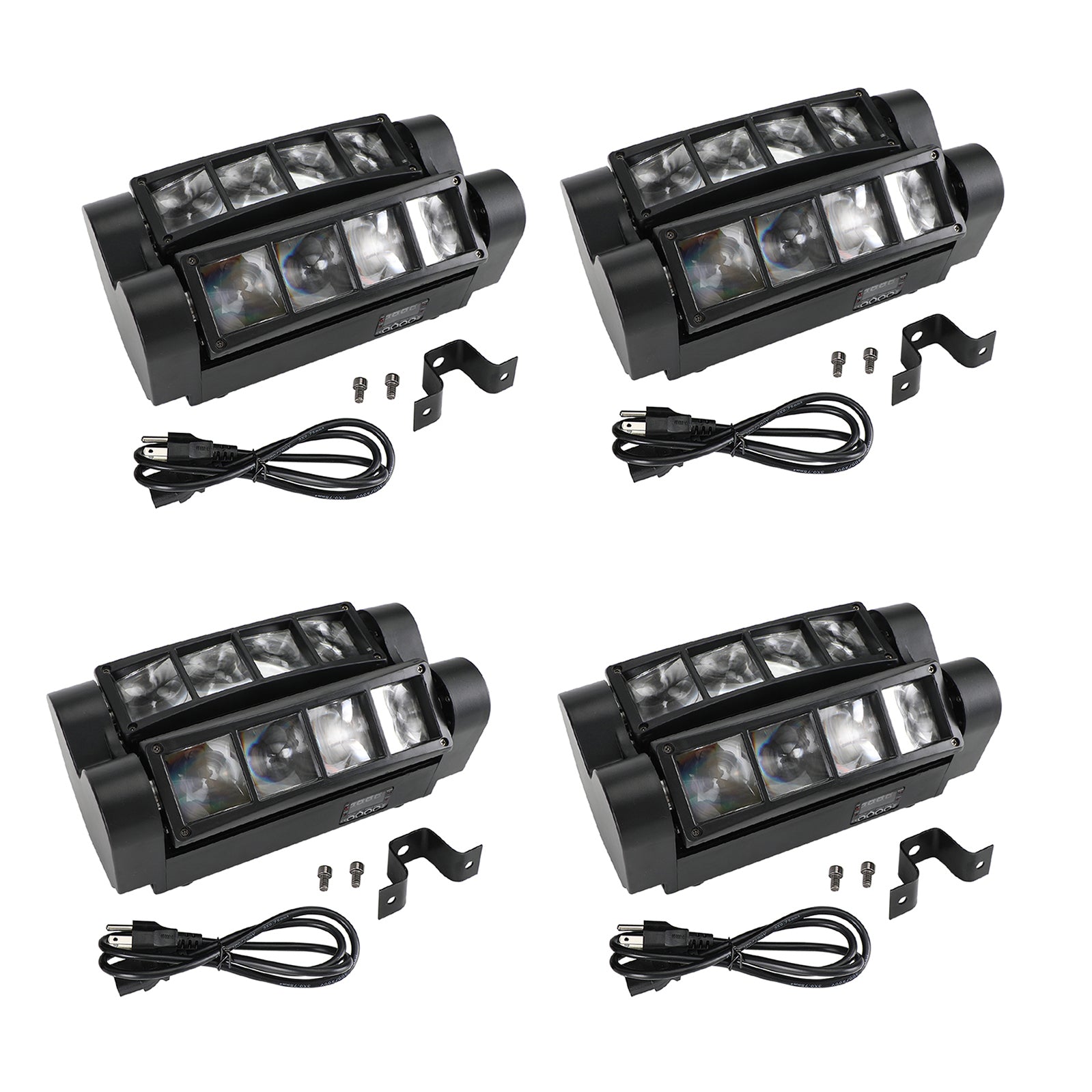 4Pcs 80W 8LED RGBW Spider Moving Head Stage Lighting Beam DMX Party DJ Lighting (Copy)
