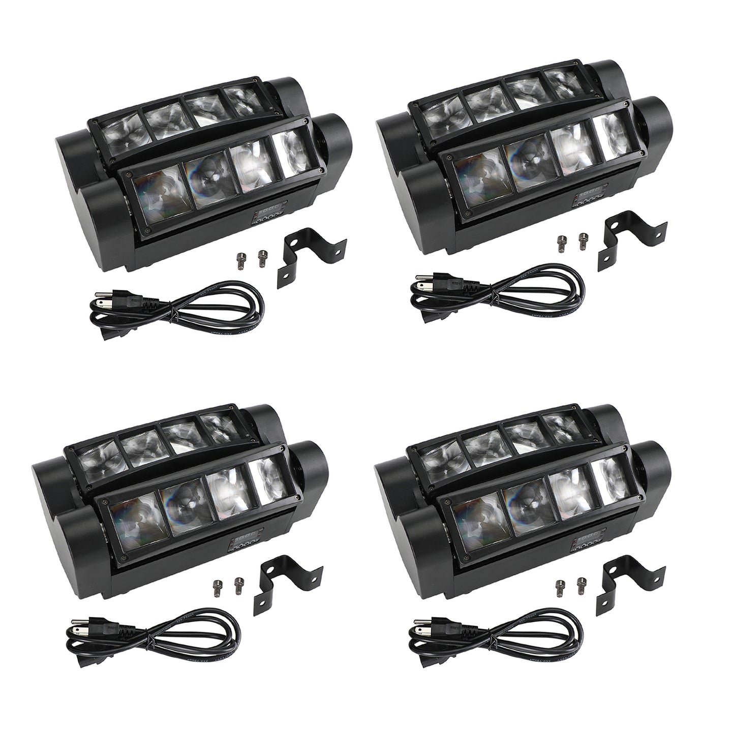 4Pcs 80W 8LED RGBW Spider Moving Head Stage Lighting Beam DMX Party DJ Lighting (Copy)