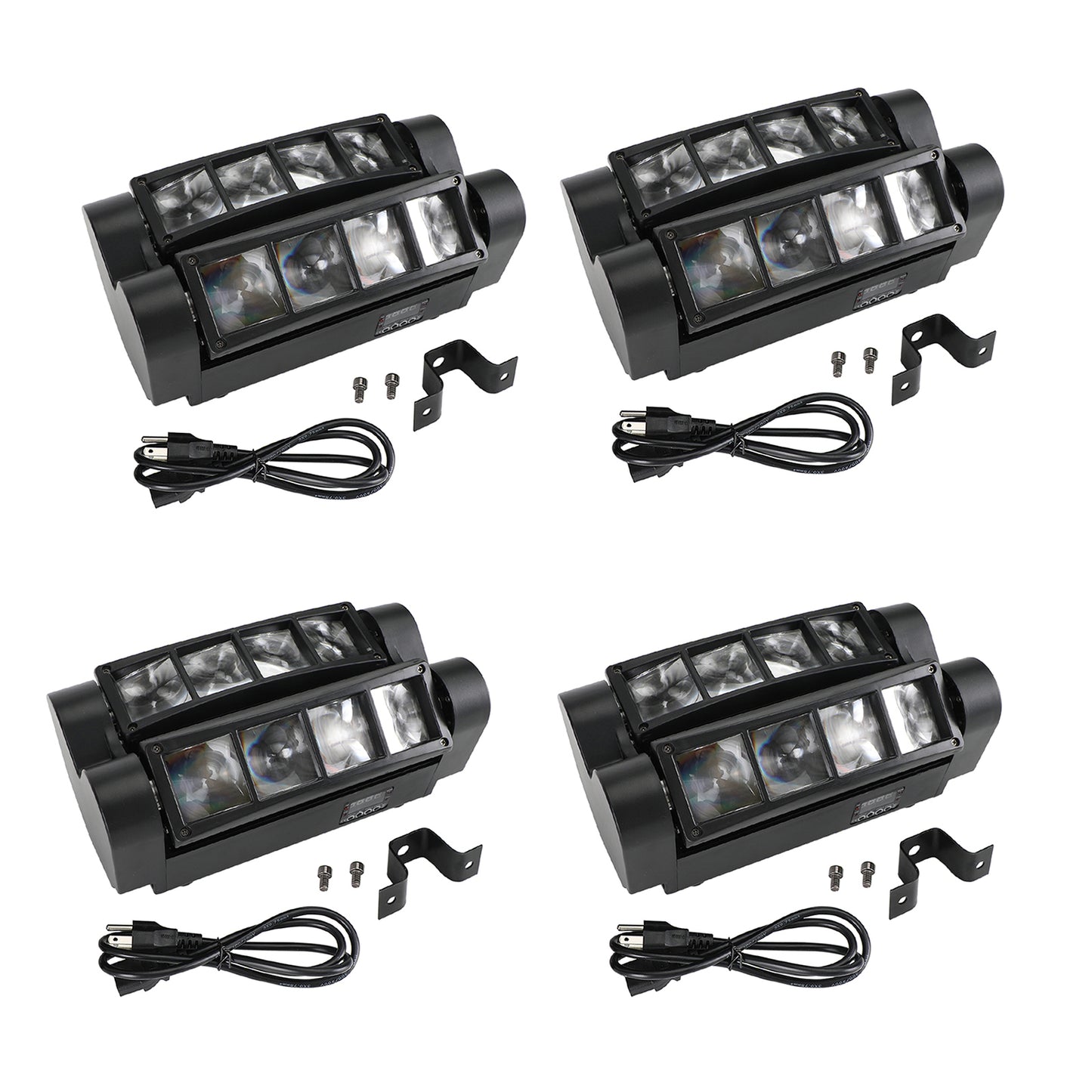 4Pcs 80W 8LED RGBW Spider Moving Head Stage Lighting Beam DMX Party DJ Lighting