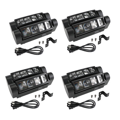 4Pcs 80W 8LED RGBW Spider Moving Head Stage Lighting Beam DMX Party DJ Lighting