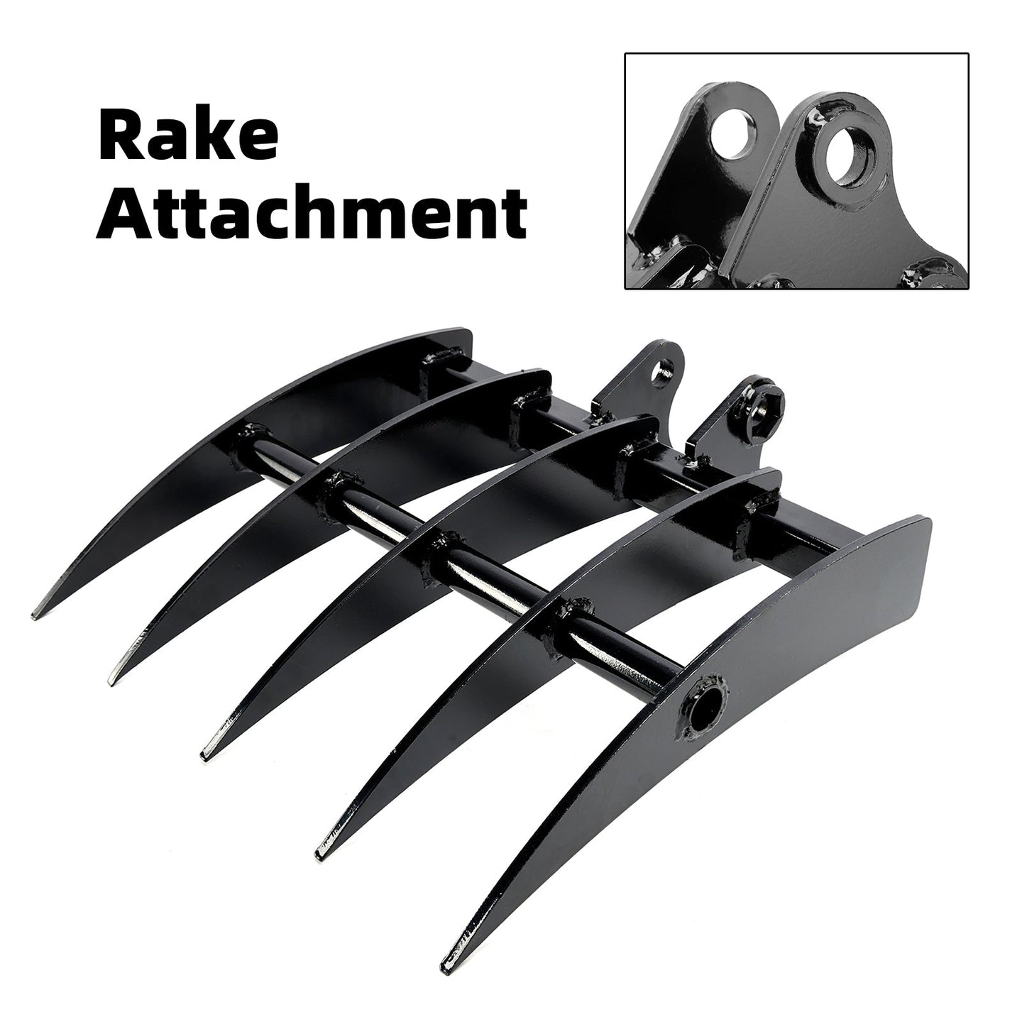 Alloy Steel Rake Attachment for Mini Excavators – Small Digger Excavator Tool