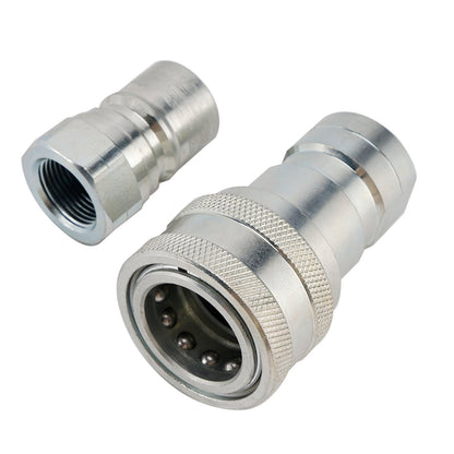 3/4" NPT Hydraulic Quick Connect Coupler ISO B 7241 Male & Female