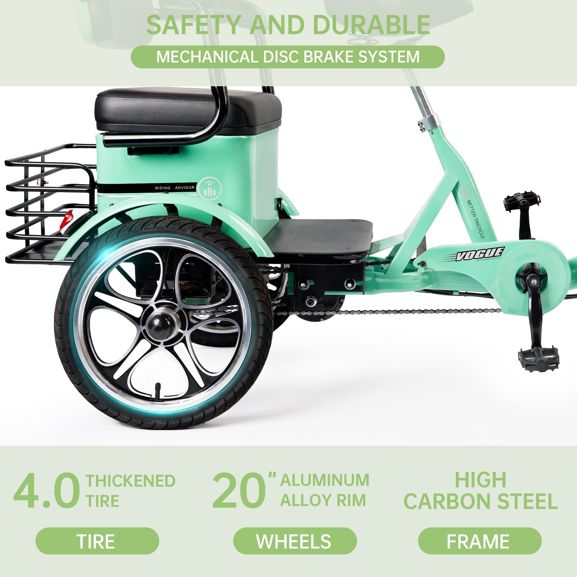 Electric Bike, 400W Folding Trike Ebike, 3 Wheel Electric Bicycle, Up to 34 Miles, 16 Tire Tricycle for Adults, Green