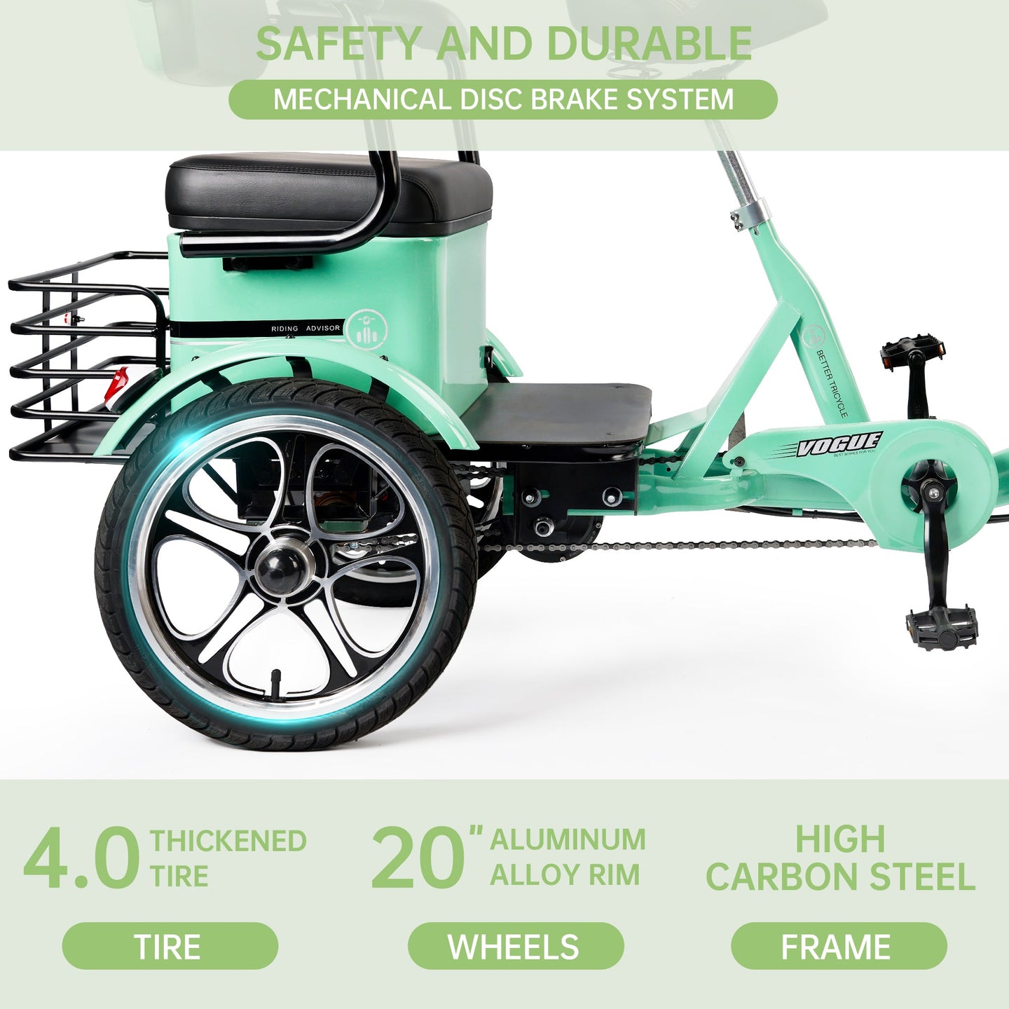 Electric Bike, 400W Folding Trike Ebike, 3 Wheel Electric Bicycle, Up to 34 Miles, 16 Tire Tricycle for Adults, Green