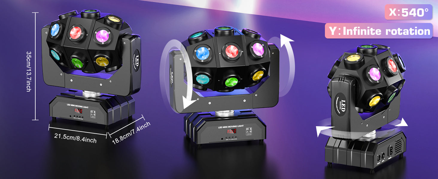 Moving Head Beam Light 180W Moving Head Light RGBW 360?¡ãRotation DJ Lights DMX 512 with Sound Activated