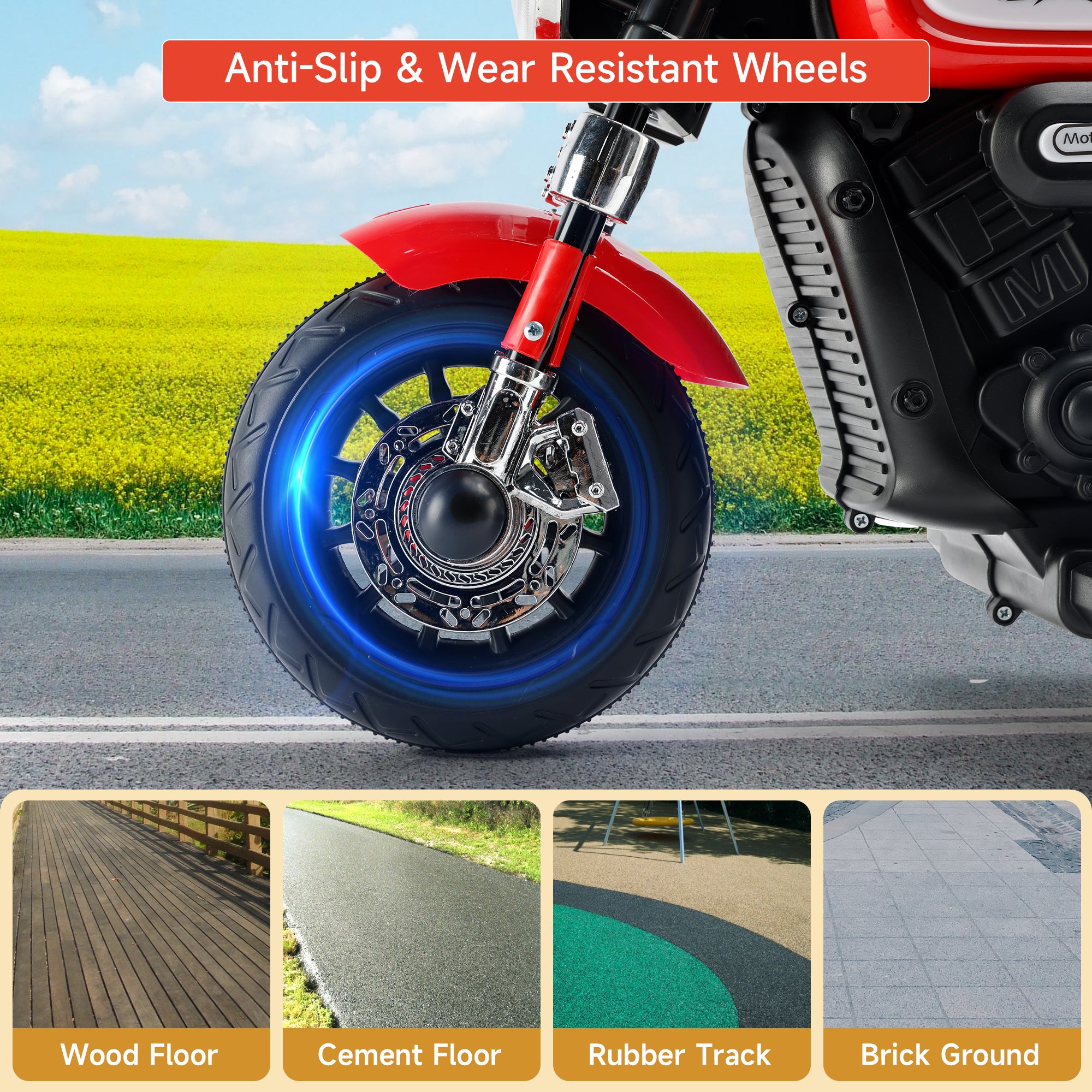 3-Wheel Kids Ride-On Motorcycle 6V (Red) | Dual Drive (Copy)