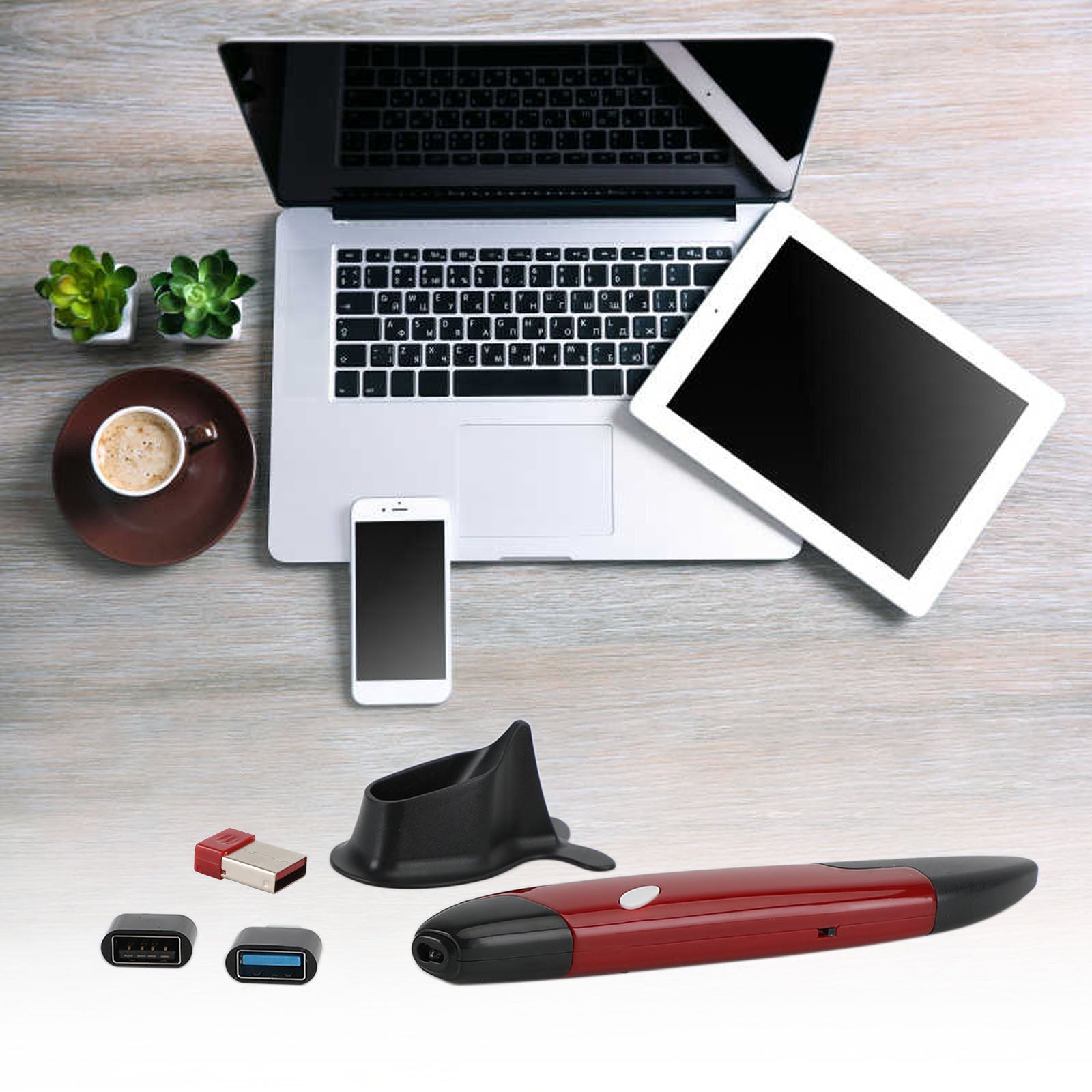 Adjustable DPI Digital Mouse with OTG USB Adapter Optical Trackball Pen Mouse