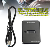 Dual Protocol M.2 SSD Docking Station, USB 3.1 Gen 2 Reader for both NVMe (M-Key) & SATA (B+M Key) SSDs