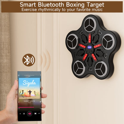 Dual Installation Options & Scoring Function for Home Use Music Boxing Machine for Kids – Wall-Mounted Bluetooth Smart Boxing Trainer with Workout Gloves (Copy)