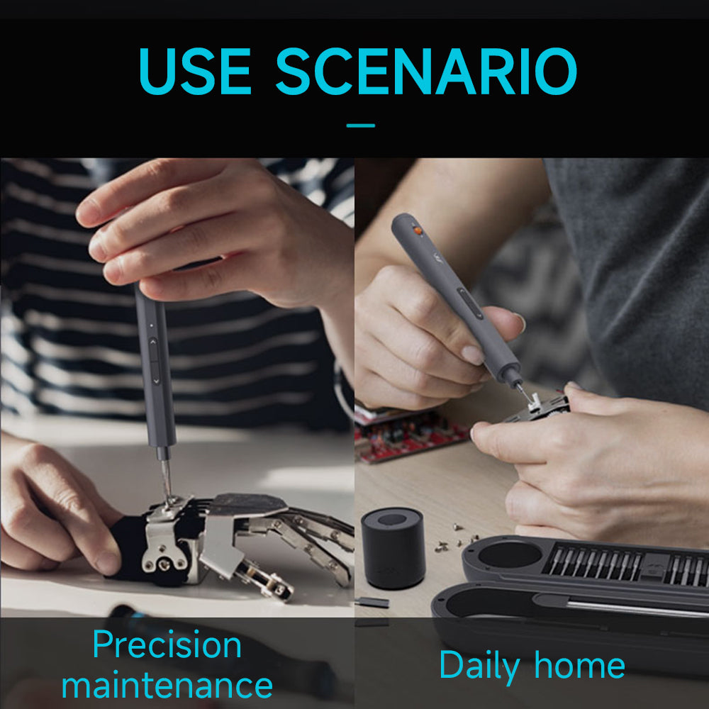 topteng Mini Electric Screwdriver 360?? Shadowless Built-in LED Lights 30 Magnetic Drill Bits
