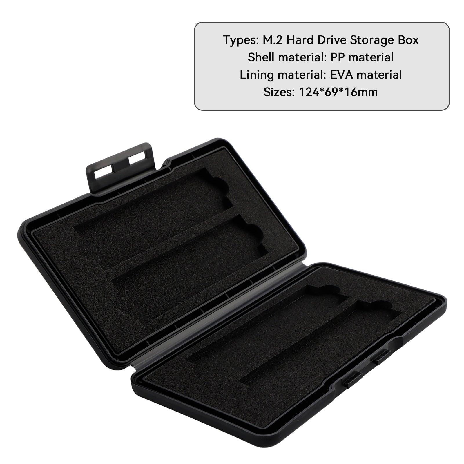 M2 Hard Drive Protection Box Solid State Drive Box Shockproof Waterproof PP Box