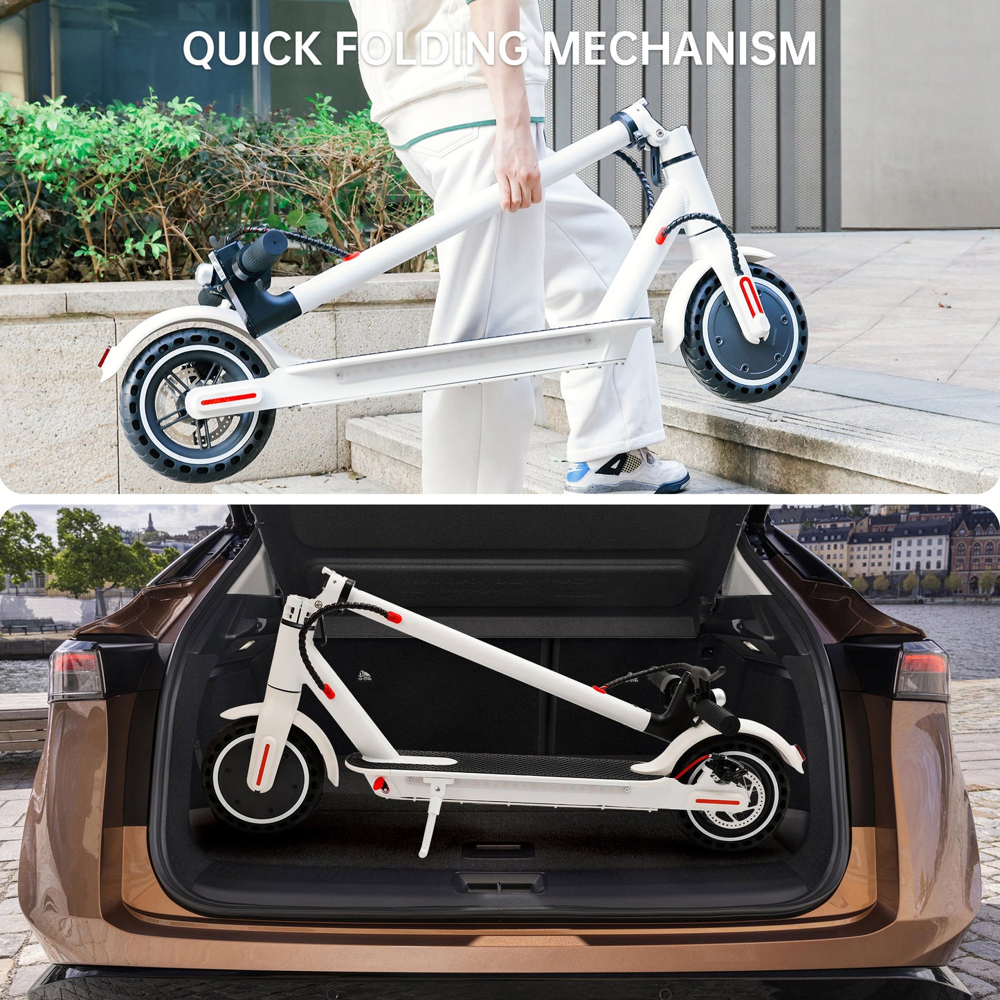 8.5" Folding Electric Scooter With app 350W 35KM Range 30km/h City Commute White (Copy)