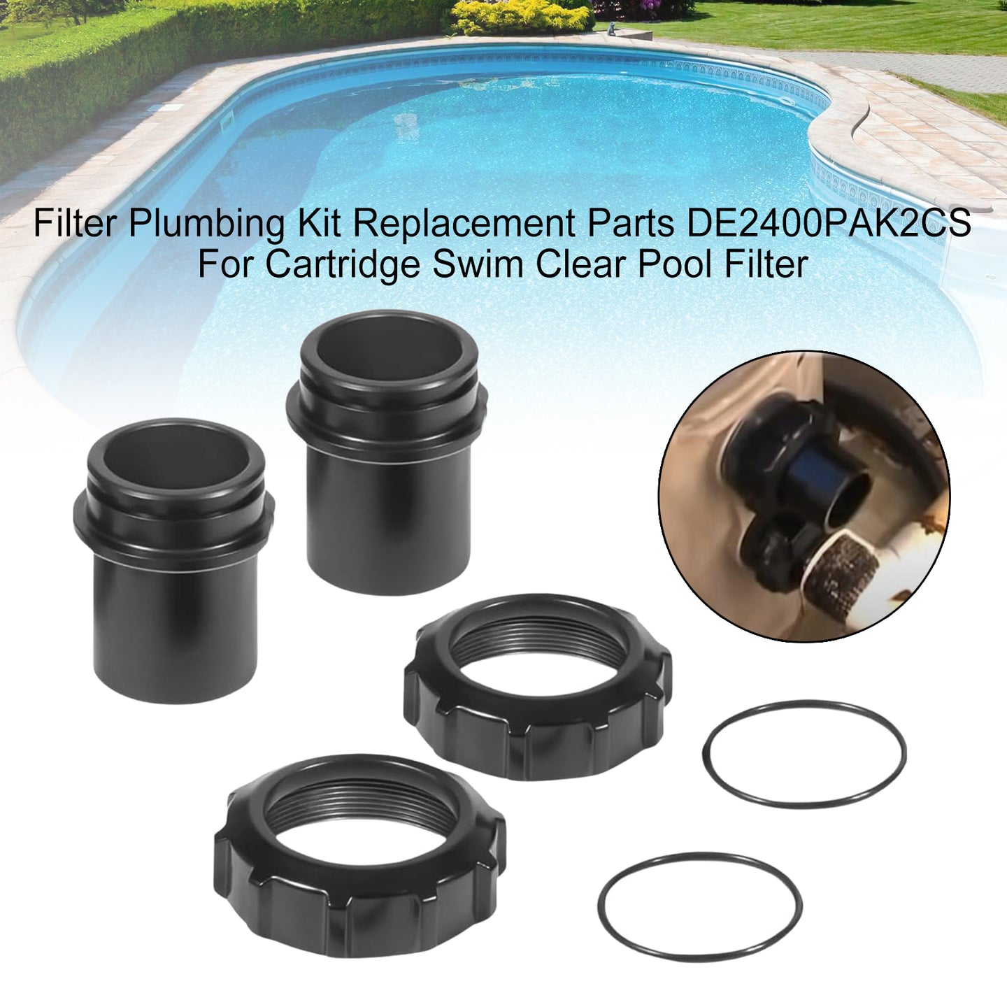 Filter Plumbing Kit Replacement Parts For Cartridge Swim Clear Pool  Filter